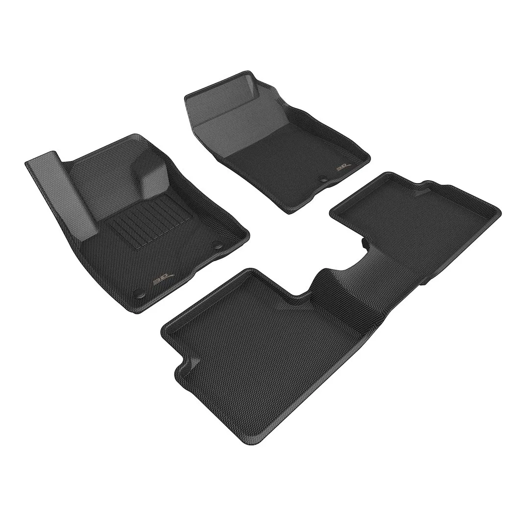 L1FR14501509 – 3D MATS/U-AC Floor Liner, Black Custom Fit Raised Edge Thermoplastic Rubber Of Carbon Fiber Texture 3 ...